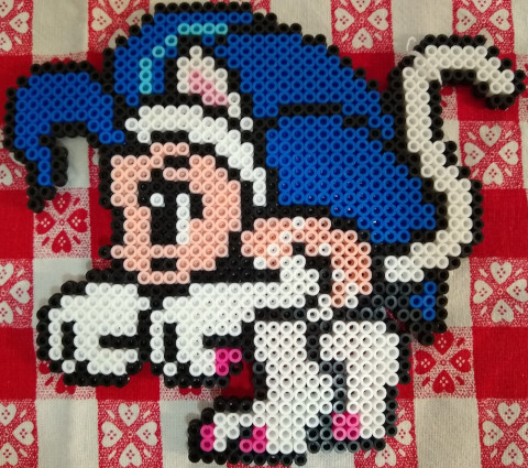 Perler, Felicia from Darkstalkers in chibi sprite style